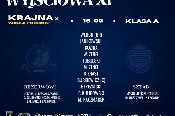 MLKS Krajna Sępólno zagra na wyjeździe z Wisłą Fordon. Transmisja online o 15:00