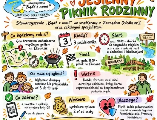 Jesienna gra terenowa i piknik rodzinny w Sępólnie Krajeńskim – zaproszenie na 3 października