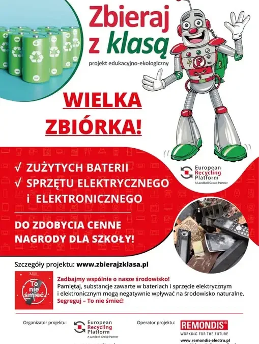 Szkoła w Sępólnie Krajeńskim zbiera zużyte baterie w akcji „Zbieraj z klasą”