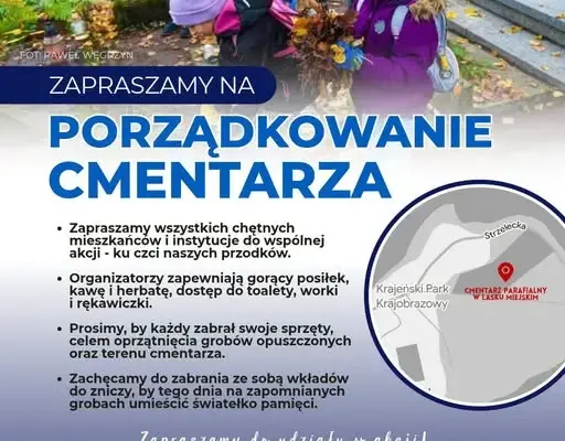 Więcbork: wspólne porządkowanie cmentarza w Lasku Miejskim już 30 października