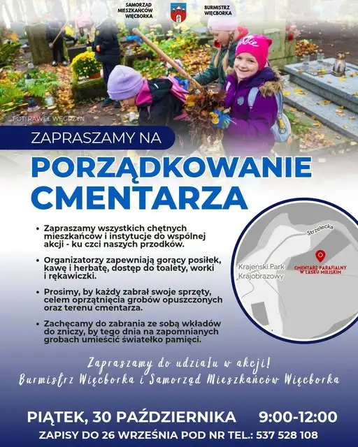 Więcbork: wspólne porządkowanie cmentarza w Lasku Miejskim już 30 października