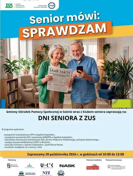 Dzień Seniora w Sośnie – warsztaty, konsultacje i walka z dezinformacją