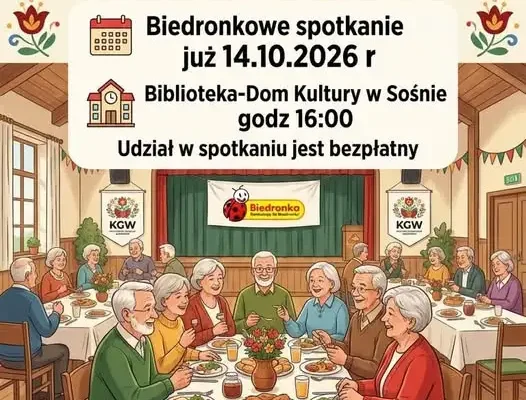 Sośno: KGW zaprasza seniorów 60+ na „Danie Wspólnych Chwil” z Fundacją Biedronki