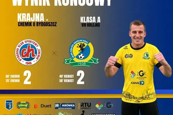 MLKS Krajna Sępólno remisuje z liderem A-klasy 2:2