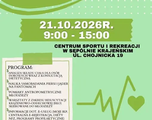 I Powiatowy Dzień Zdrowia w Sępólnie Krajeńskim – sprawdź, co przygotowano