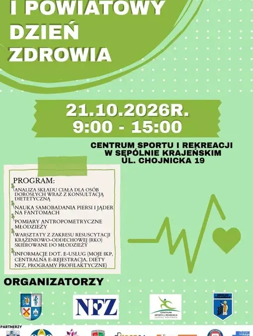 I Powiatowy Dzień Zdrowia w Sępólnie Krajeńskim – sprawdź, co przygotowano