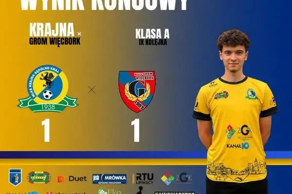 Remis 1:1 w 9. kolejce A-klasy. MLKS Sępólno Krajeńskie bez trzech punktów