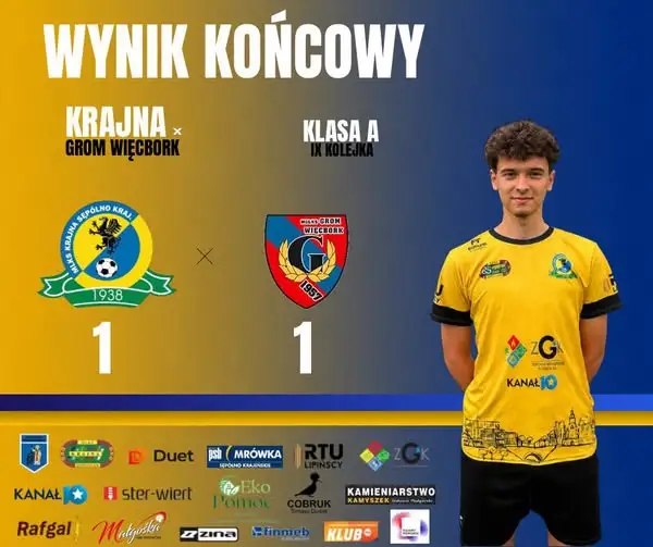 Remis 1:1 w 9. kolejce A-klasy. MLKS Sępólno Krajeńskie bez trzech punktów