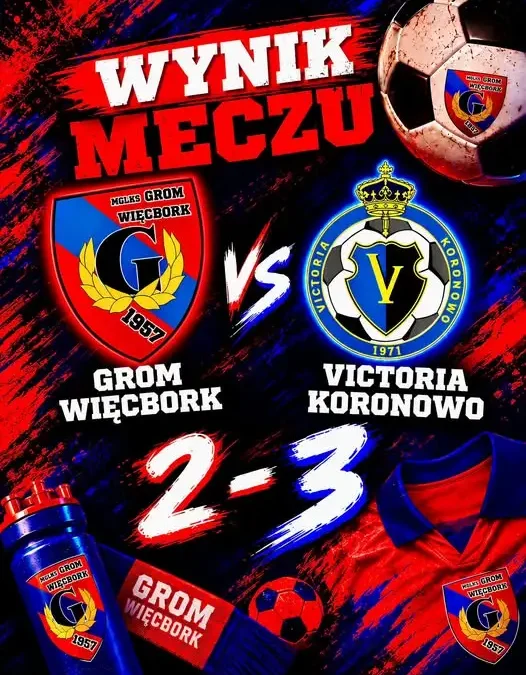 Grom Więcbork przegrywa z Victorią Koronowo 2:3 mimo prowadzenia 2:0